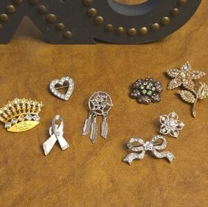 Chic Silver and Gold Brooch Collection